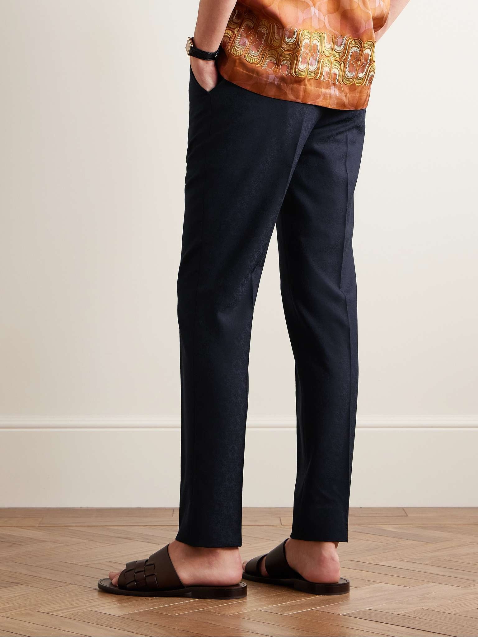 Slim-Fit Wool-Jacquard Suit Trousers - 4