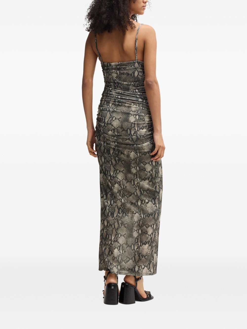 snakeskin-print dress - 4