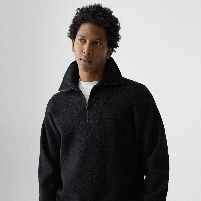 Relaxed Quarter-Zip Sweatshirt in Wool Bilen 5