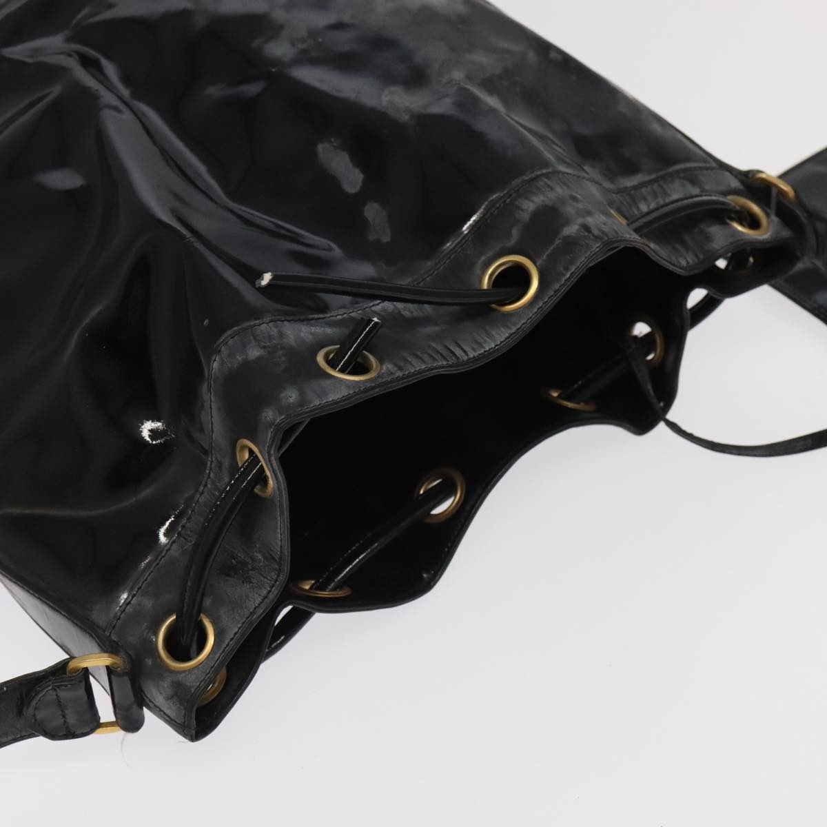 CHANEL Shoulder Bag Enamel Black Gold CC - 6