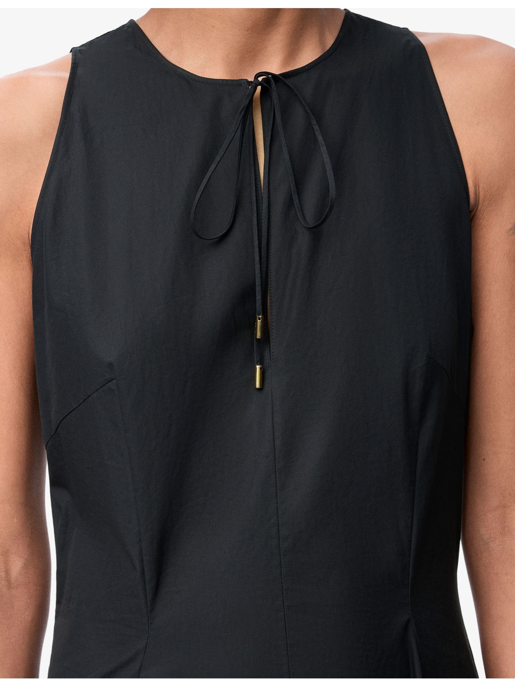 Asymmetric Wrap Sleeveless Cotton Maxi Dress - 5