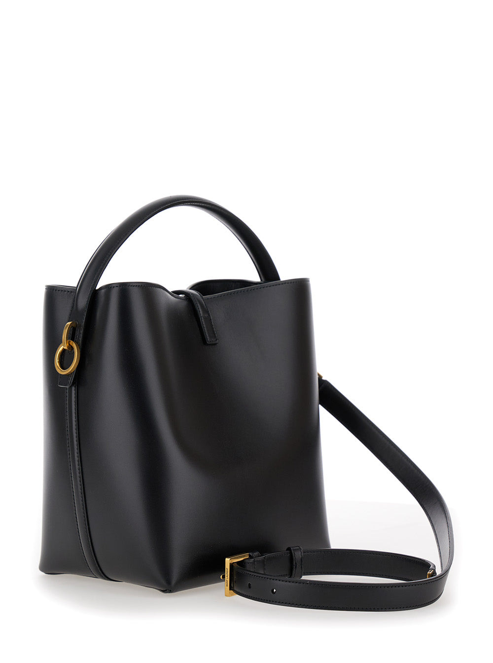 Saint Laurent Women 'Le 37' Black Bucket Bag With Cassandre Closure In Smooth Leather Woman - 3