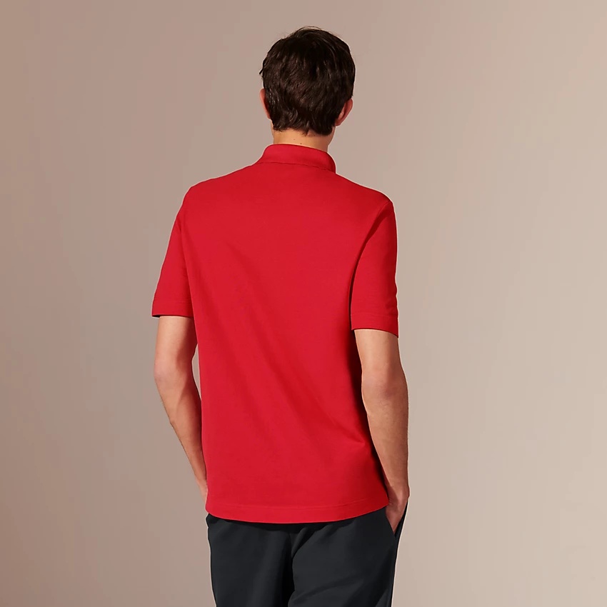 H embroidered buttoned polo shirt - 3