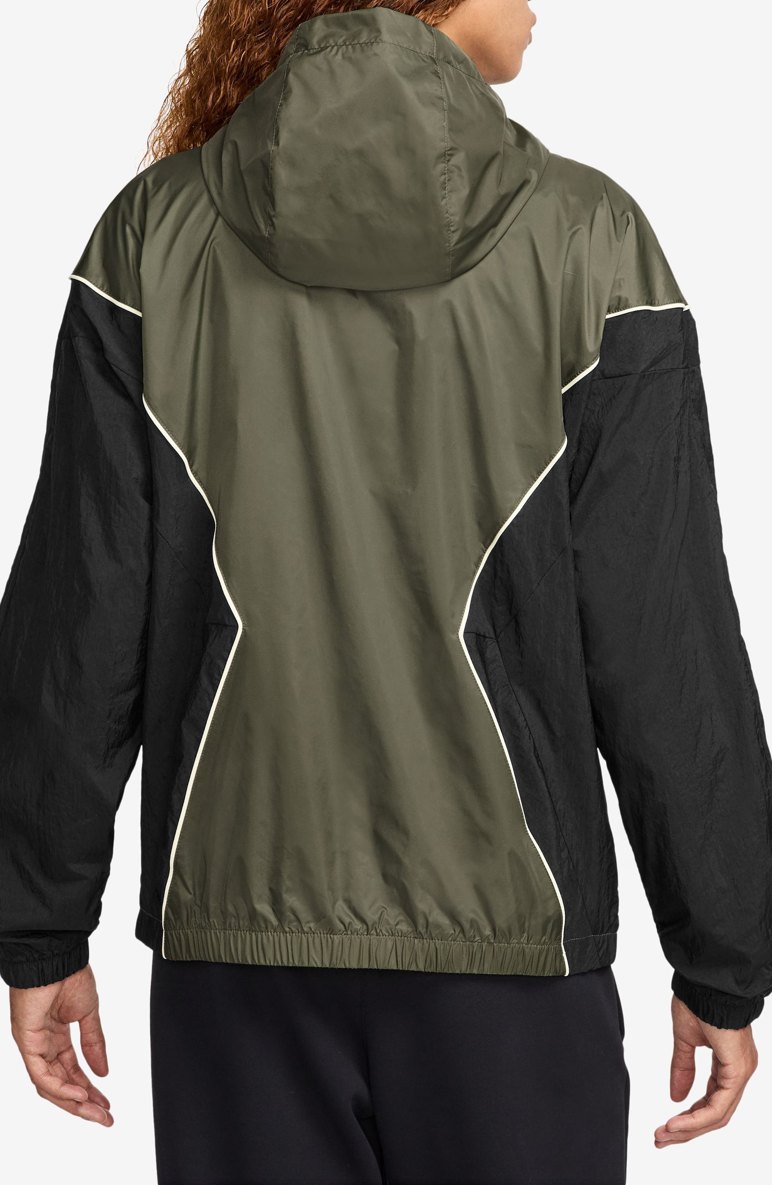 Jordan Essentials Draft Hooded Jacket in Medium Olive/Black/Sail at Nordstrom - 2