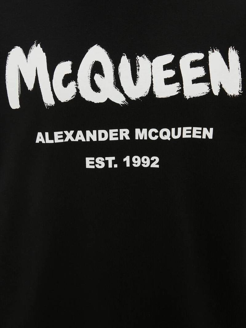 Alexander McQueen Women's McQueen Graffiti Sweatshirt in Black/white outlook