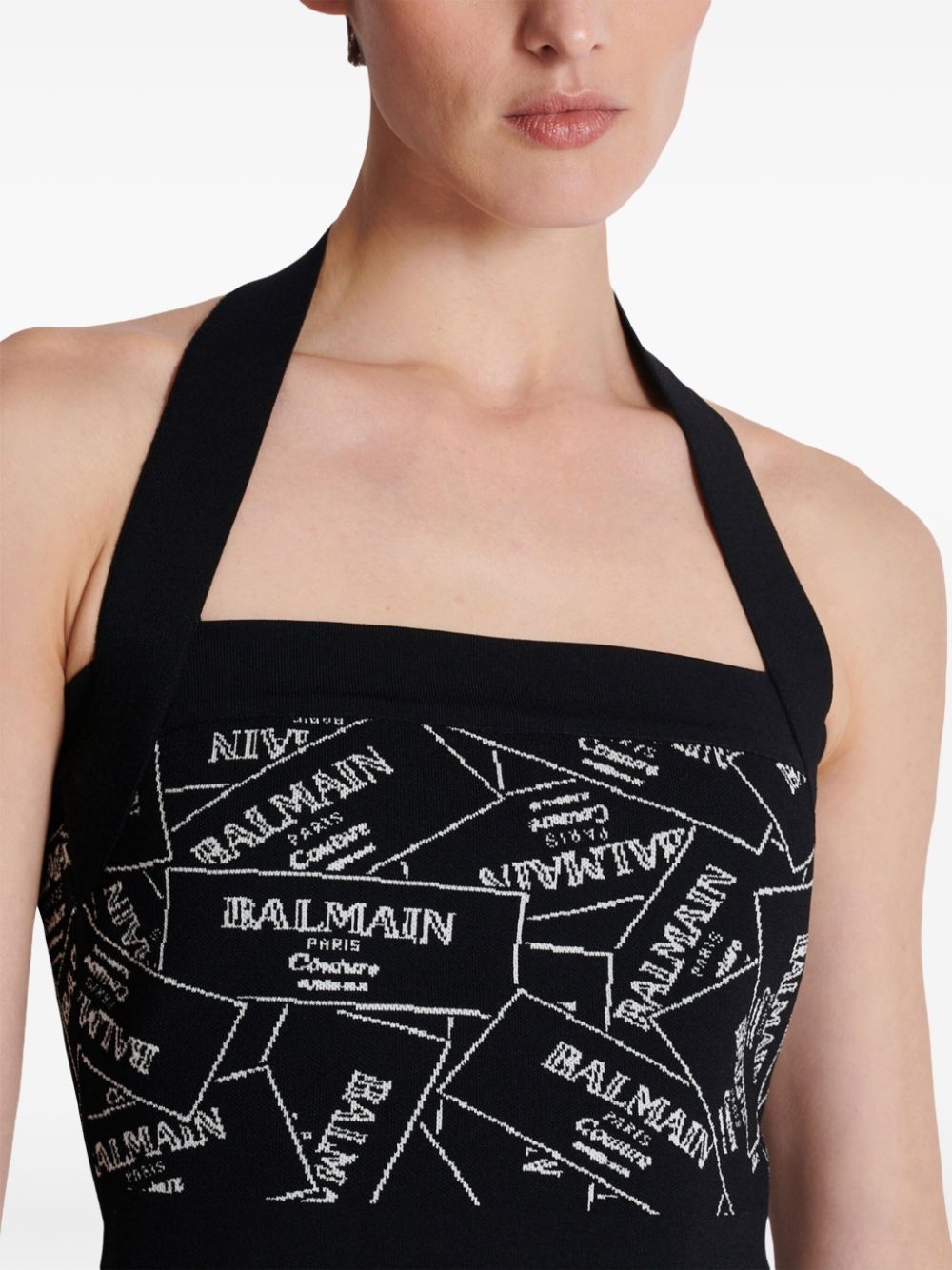 label-motif halterneck top - 7