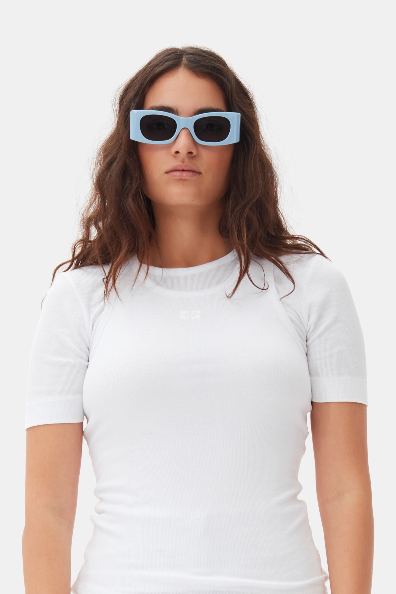 GANNI X ACE & TATE BABY BLUE KAYLA SUNGLASSES - 5