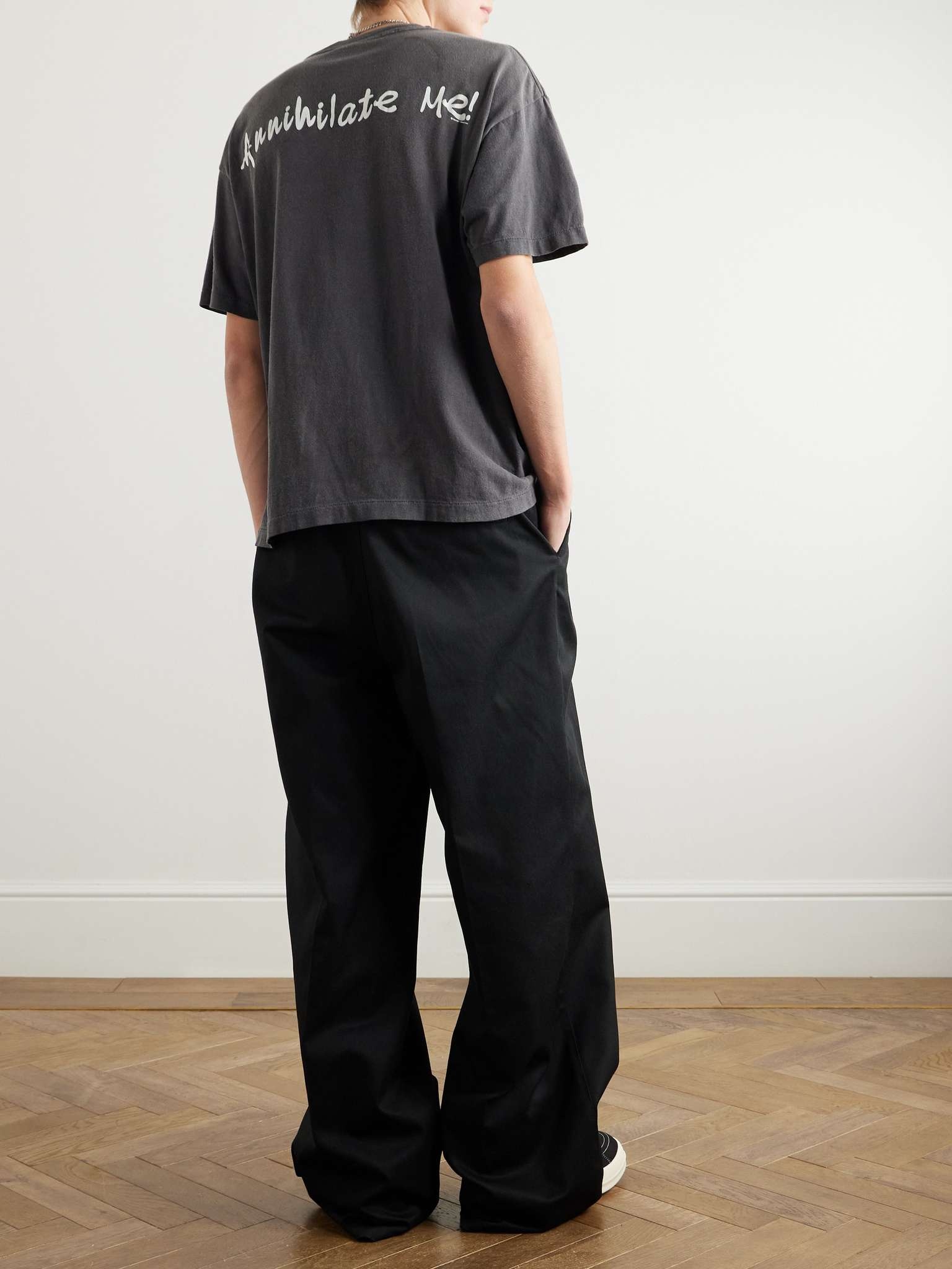 Distressed Logo-Print Cotton-Jersey T-Shirt - 2