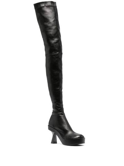 VERSACE round-toe thigh-length boots outlook