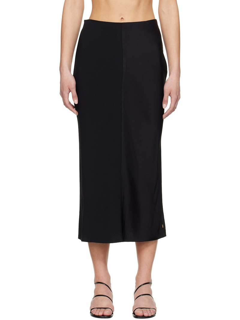 Black Straight Midi Skirt 1