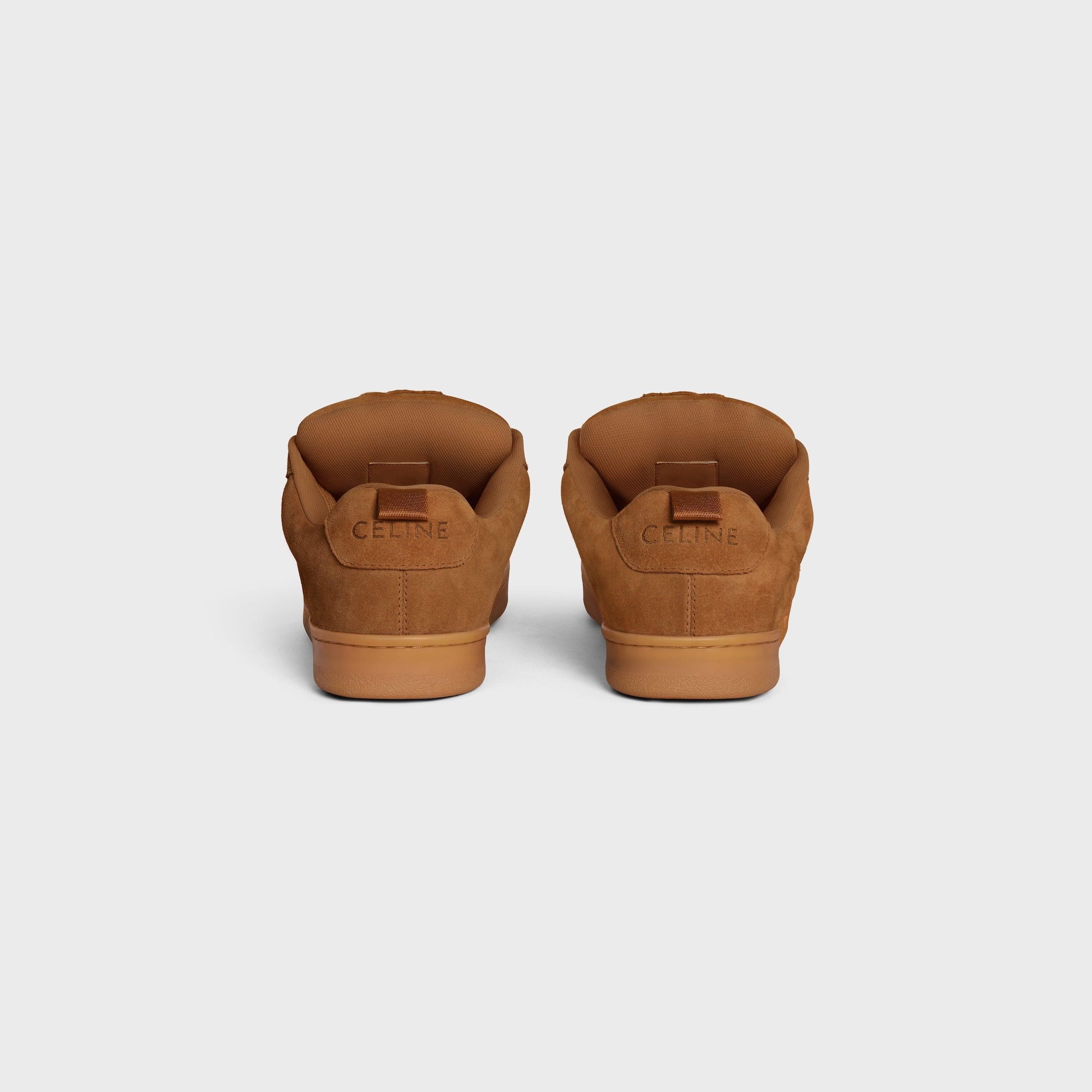 CELINE HUNTINGTON LOW LACE-UP SNEAKER in SUEDE CALFSKIN AND MESH - 3