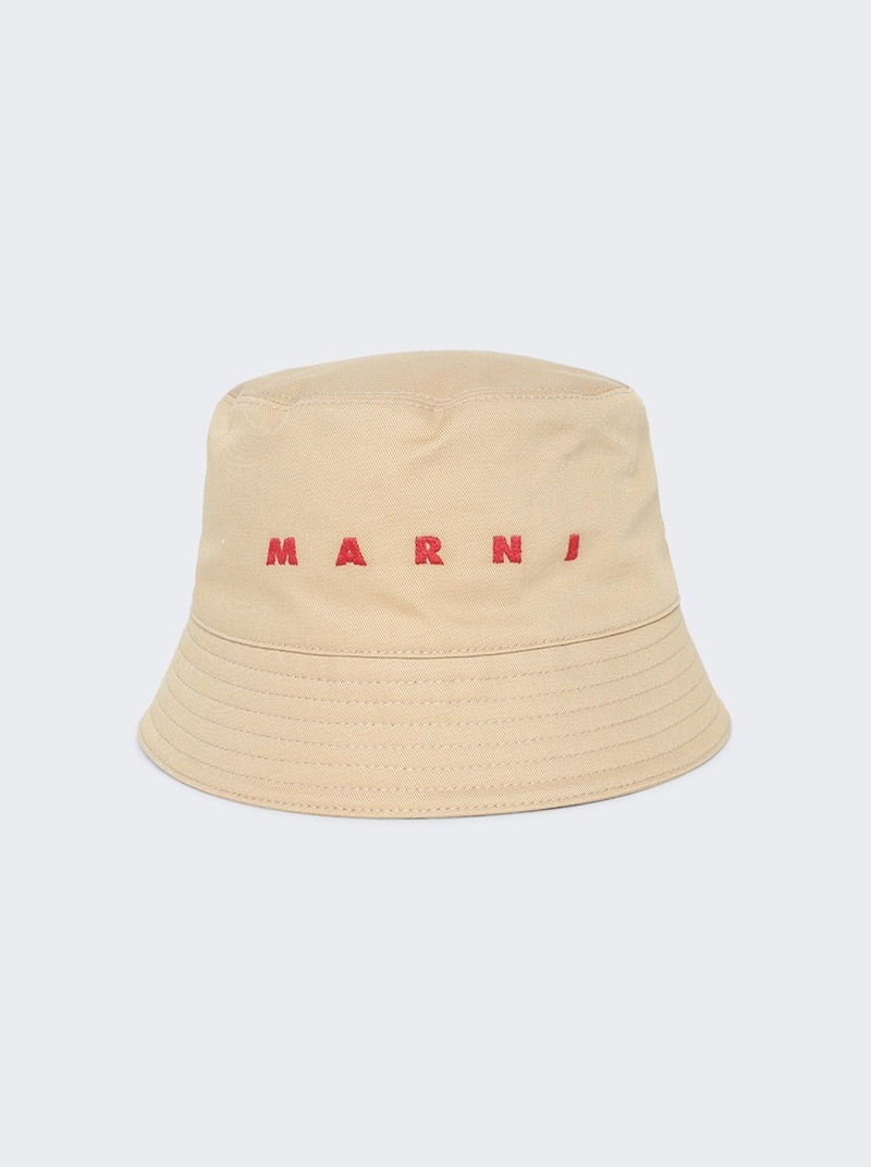 Embroidered Logo Bucket Hat Buttercream - 1