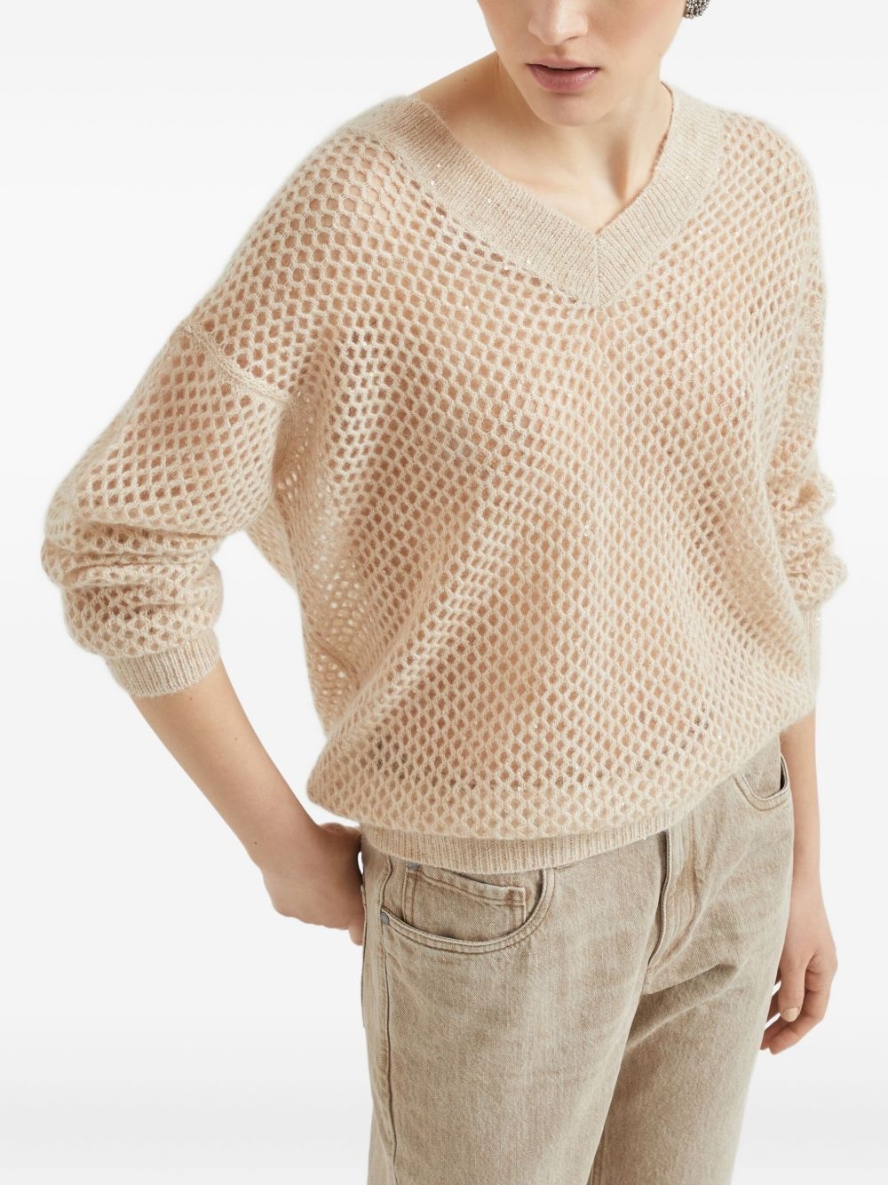 open-knit sweater - 4