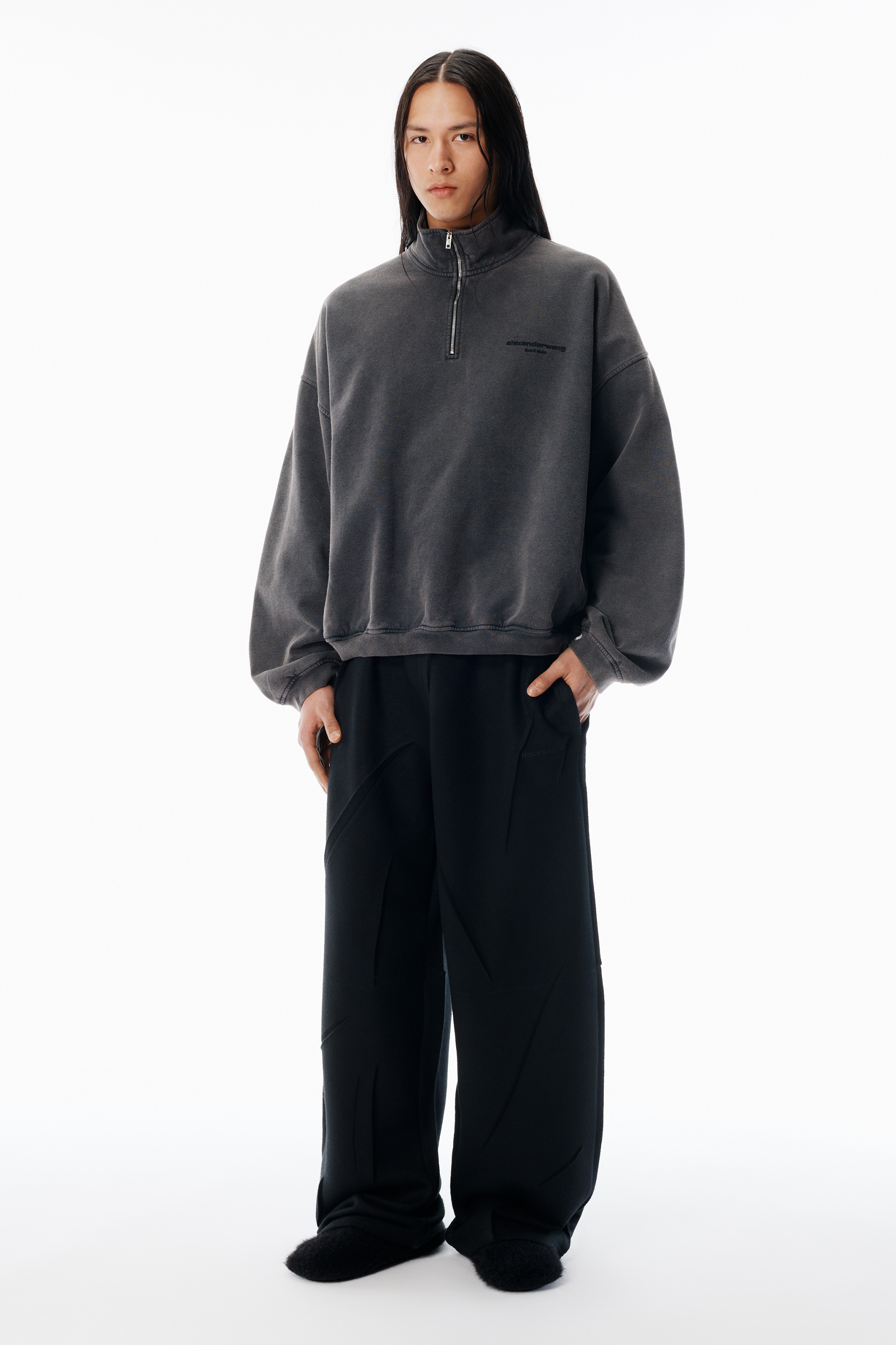 Grey Half-Zip Sweatshirt - 5