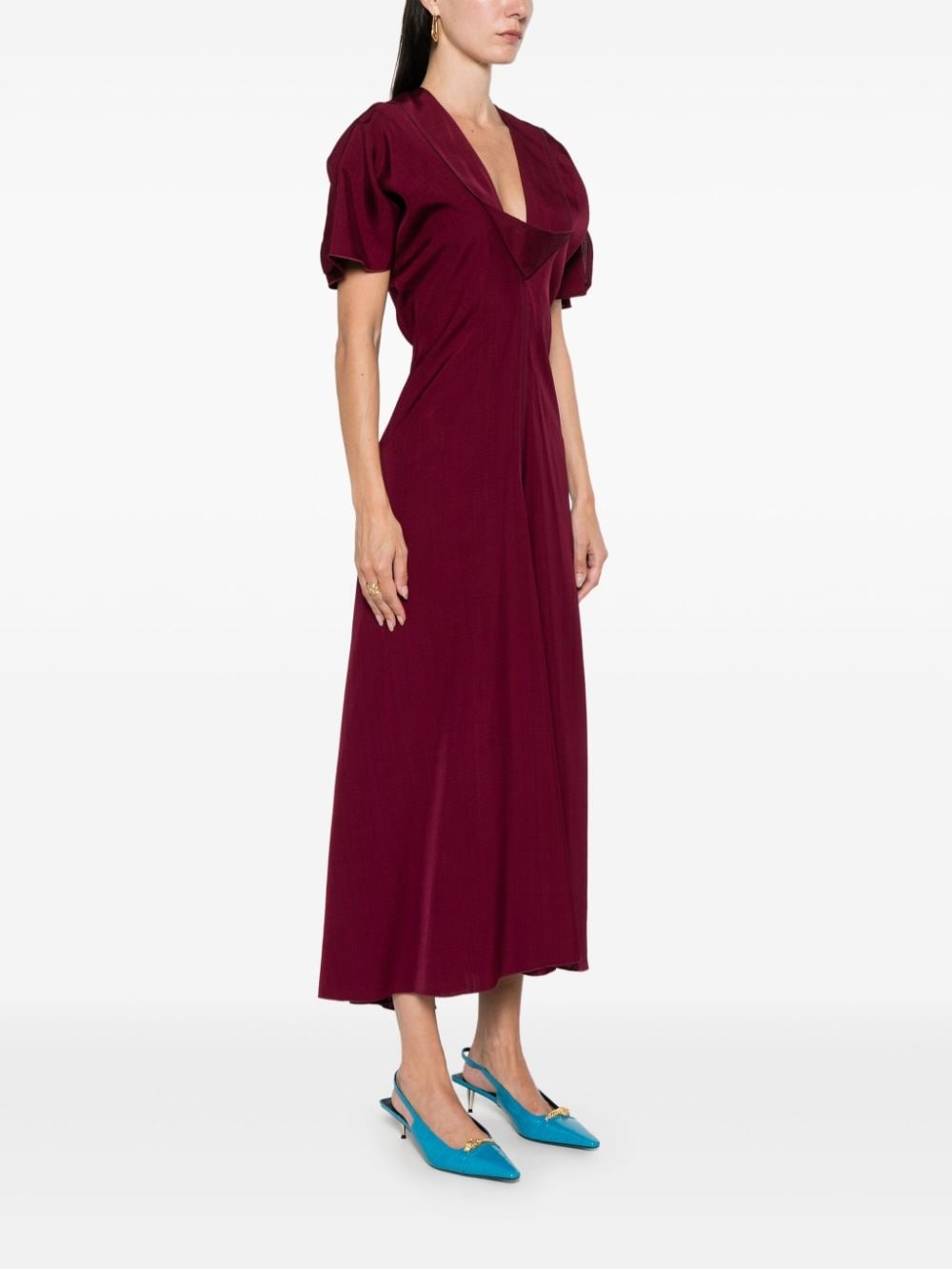 cowl-neck midi dress - 3