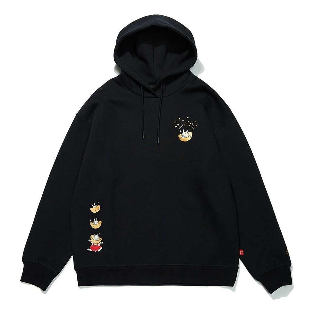 (WMNS) Li-Ning Rijindoujin Cartoon Graphic Hoodie 'Black' AWDT056-2 - 1