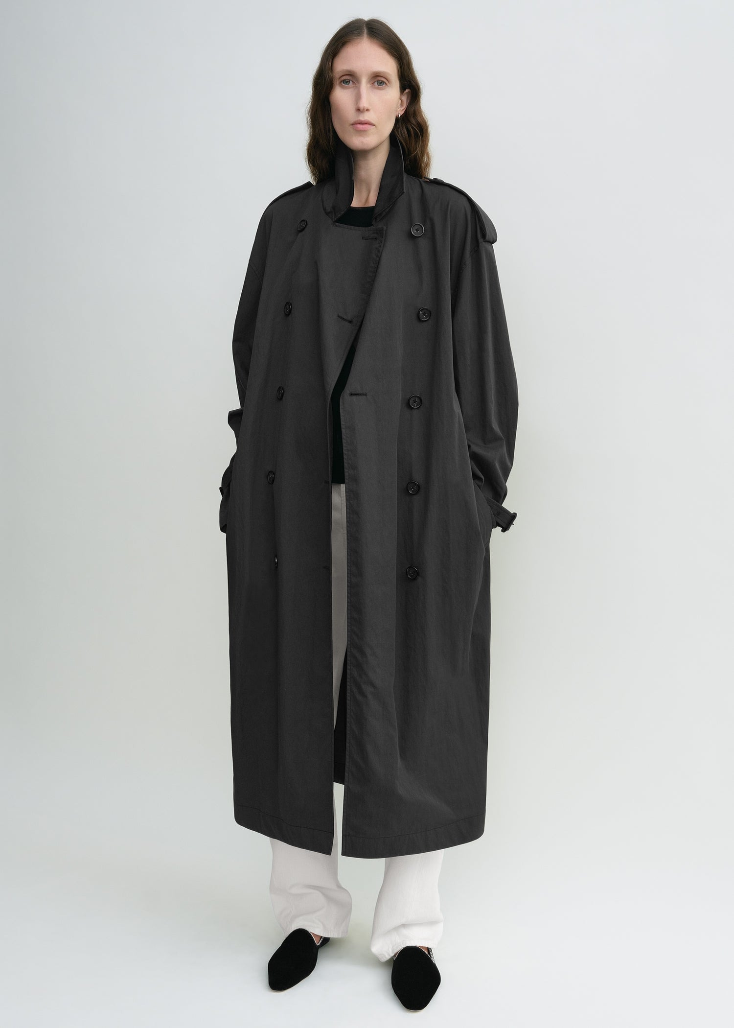 Crisp summer trench washed black - 2