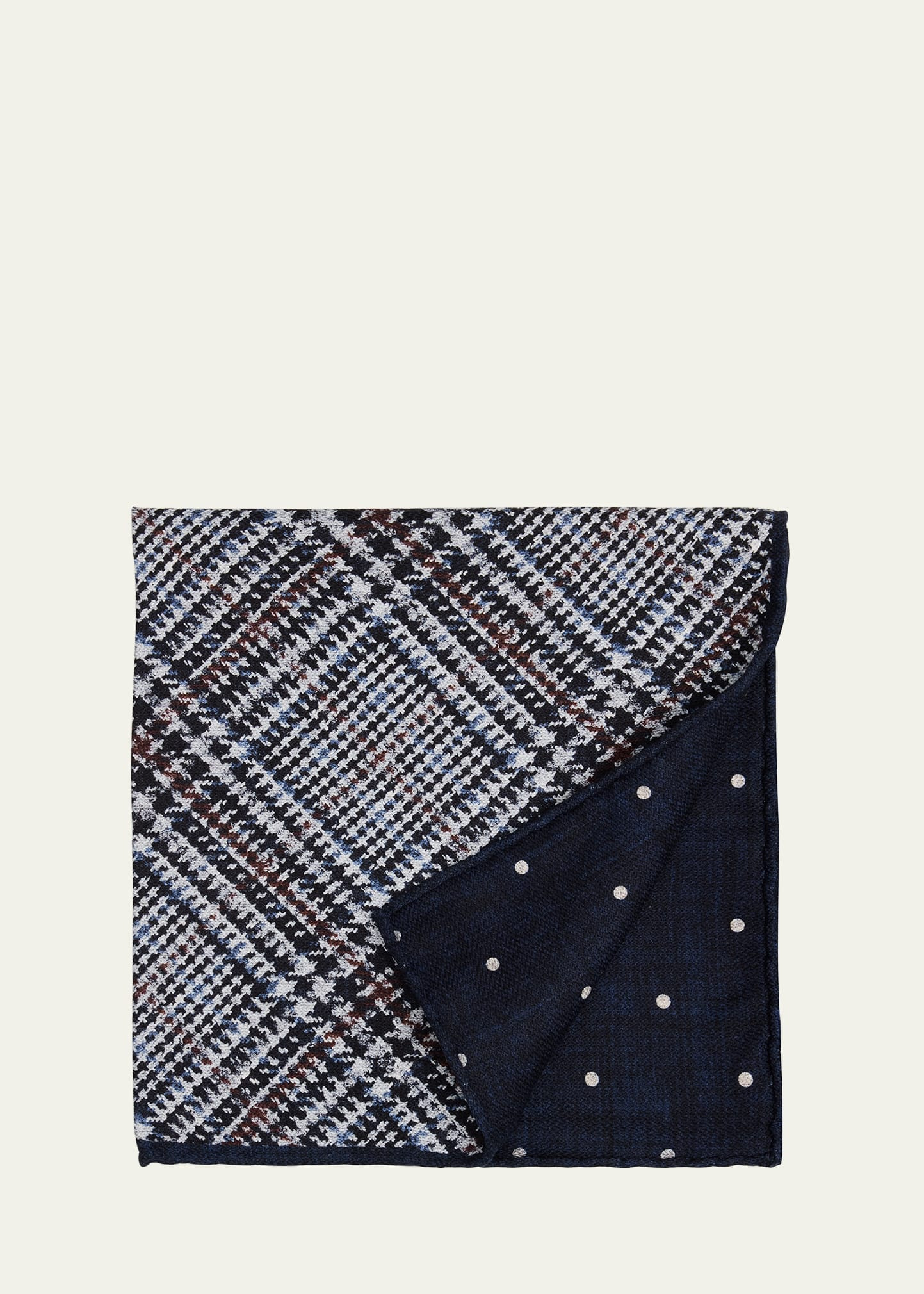 Men's Tartan Check Silk Pocket Square - 1