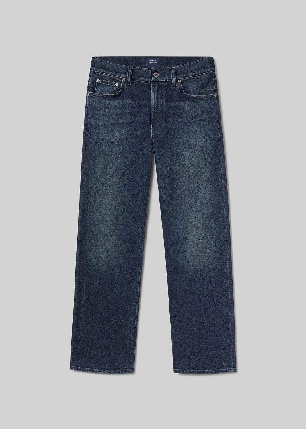Elijah Straight Cotton Silk Denim In Carbon Blue - 1