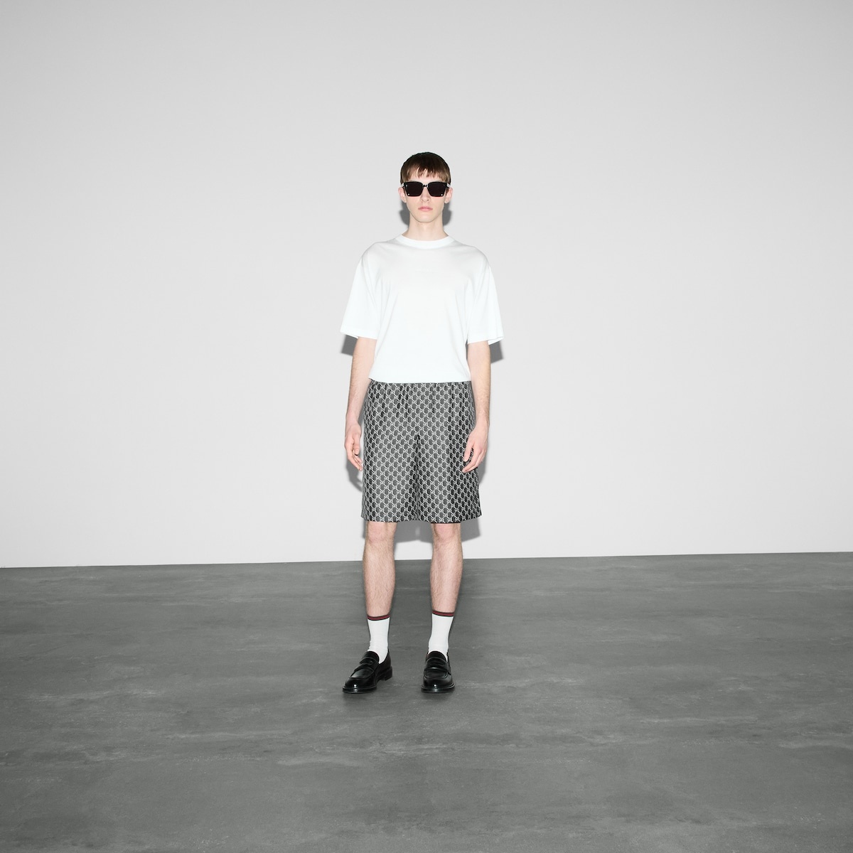 GUCCI GG print silk twill shorts REVERSIBLE