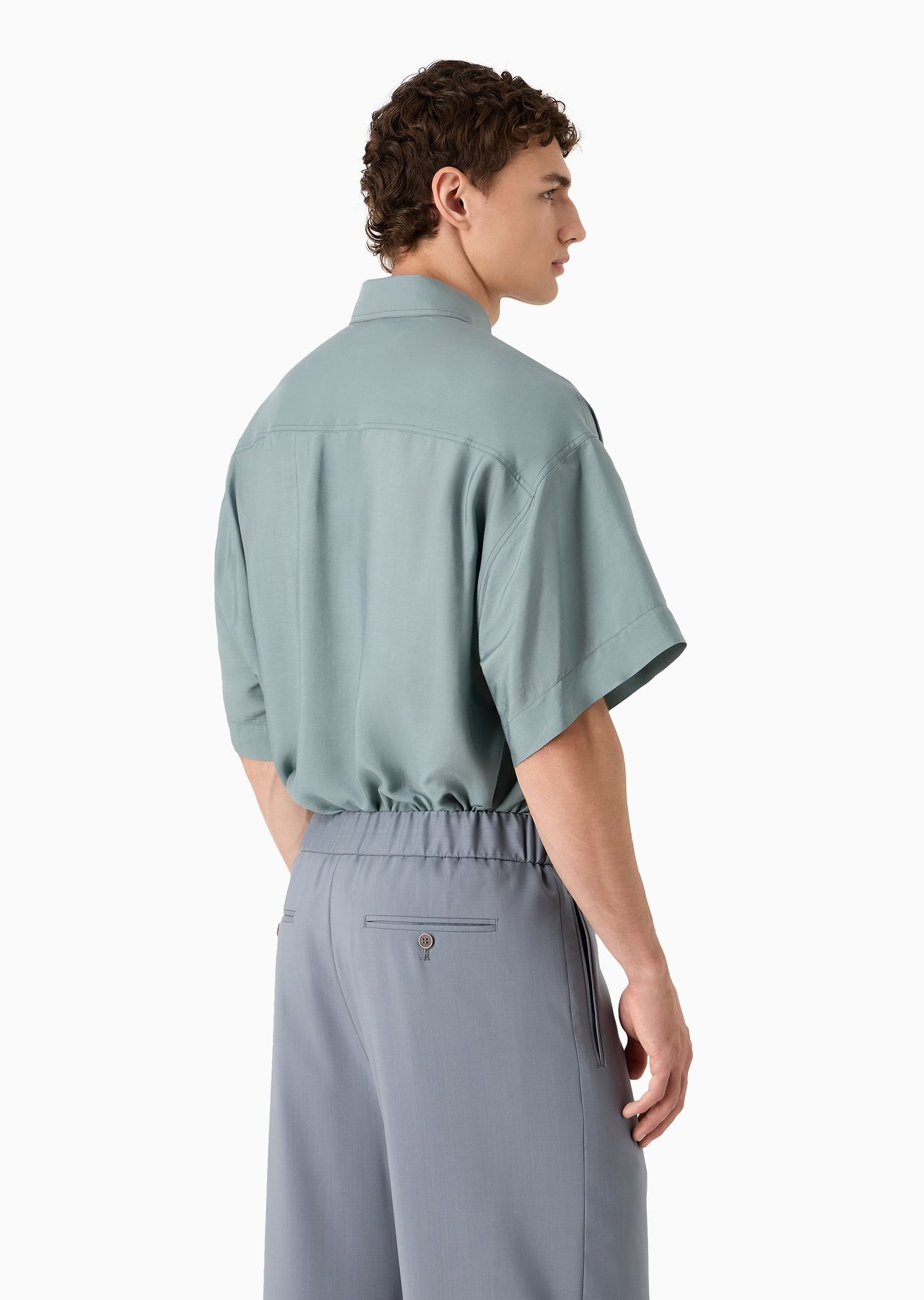 Short-sleeved, loose-fit Lyocell and silk shirt - 3