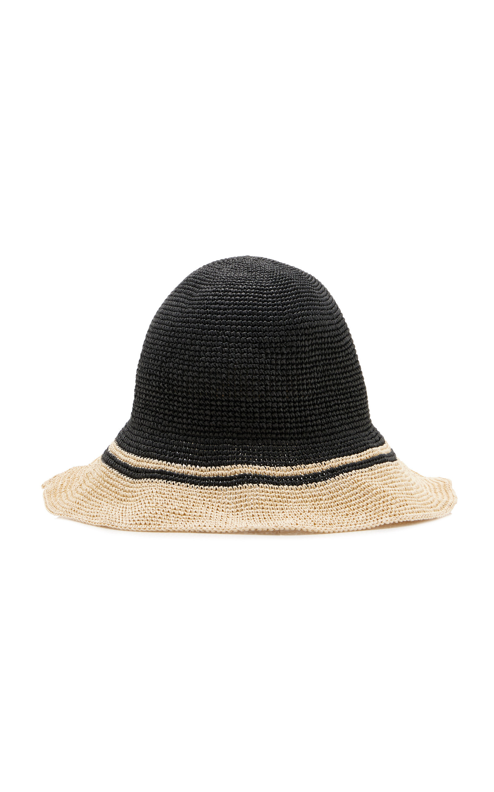 Paper Straw Hat black/white - 3