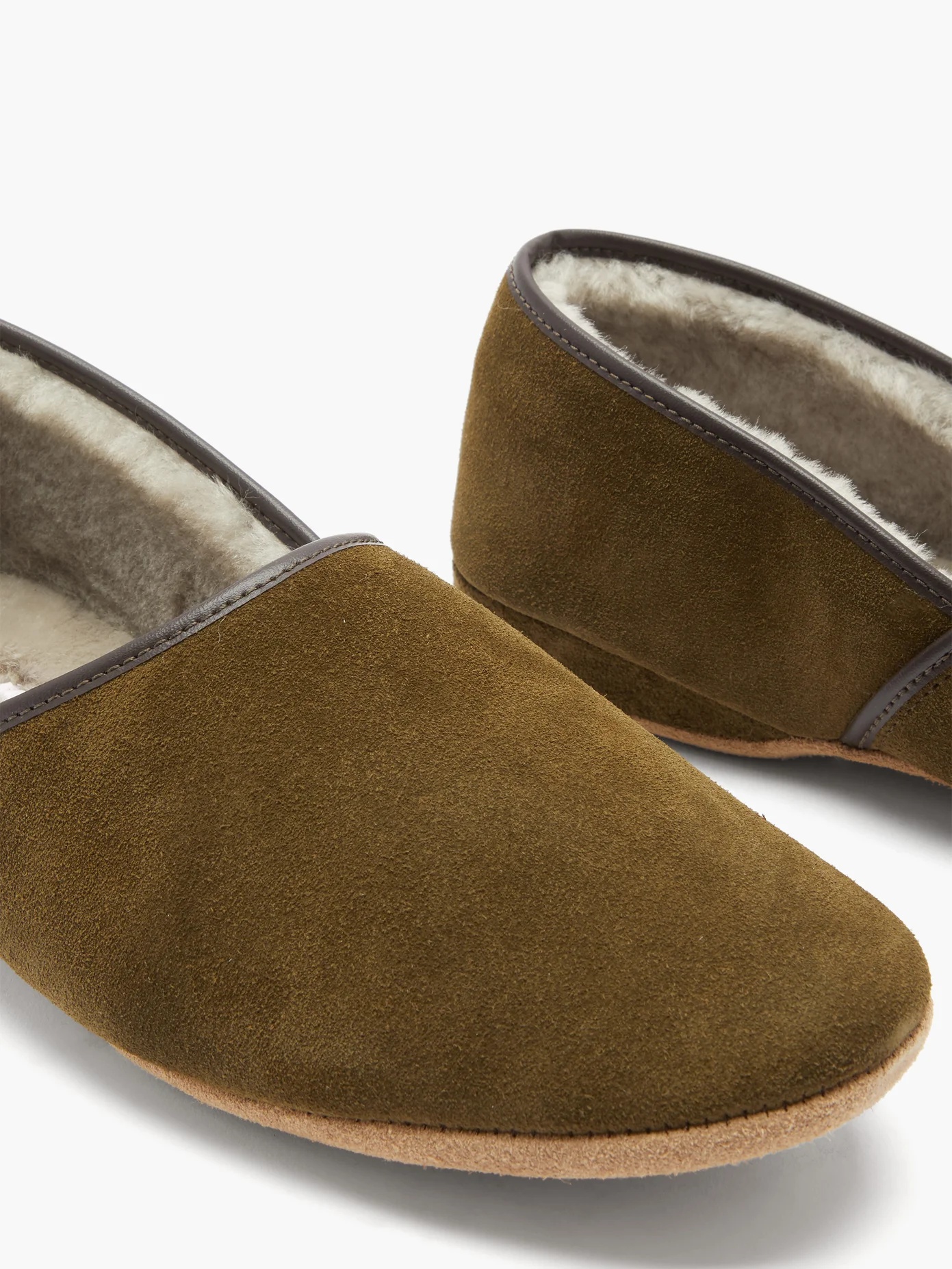 Crawford shearling-lined suede slippers - 6