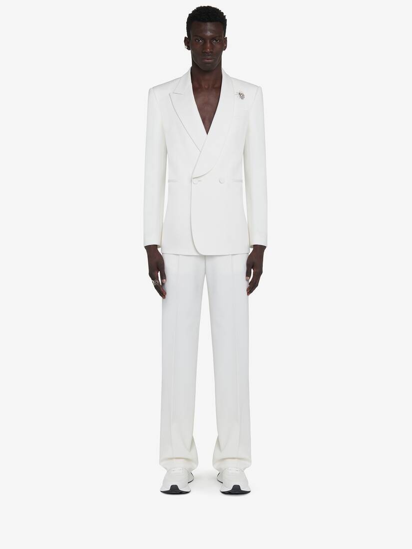 Men's Wide Leg Trousers in Soft White - 2
