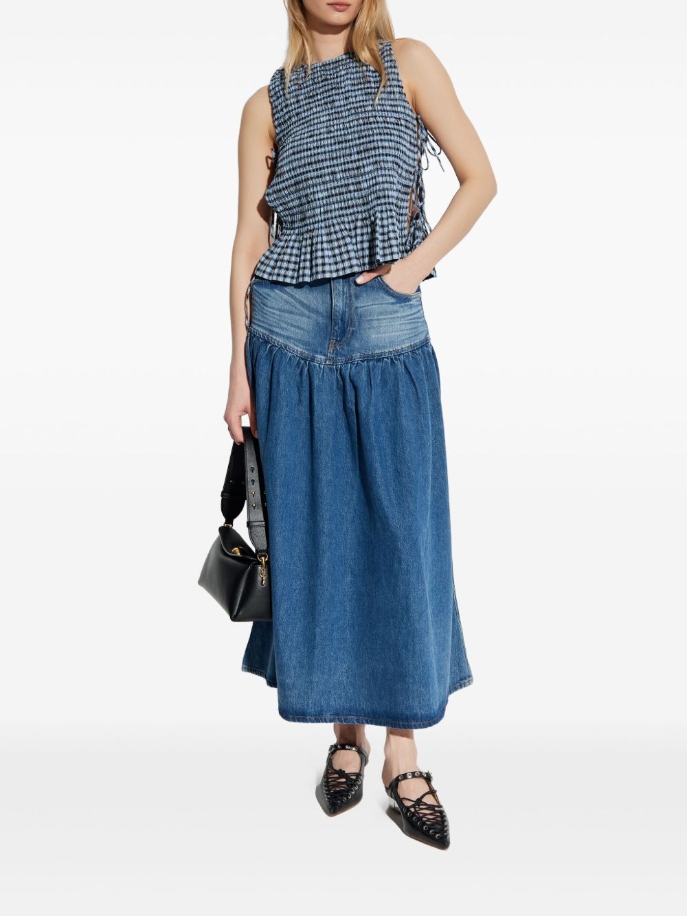 denim midi skirt - 2