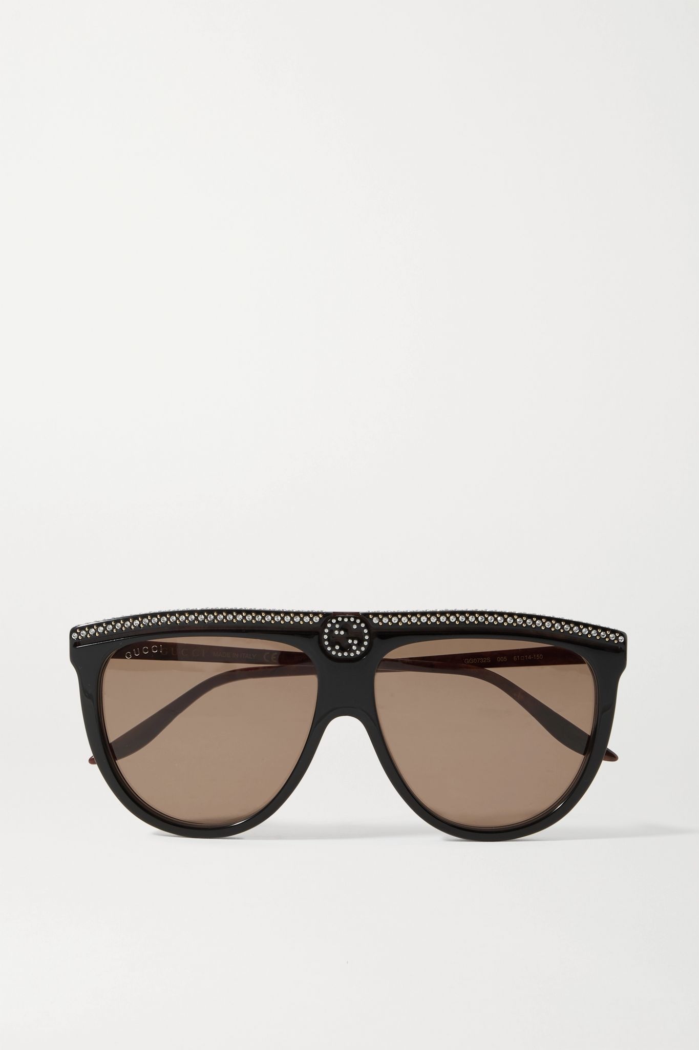 D-frame crystal-embellished acetate sunglasses - 1