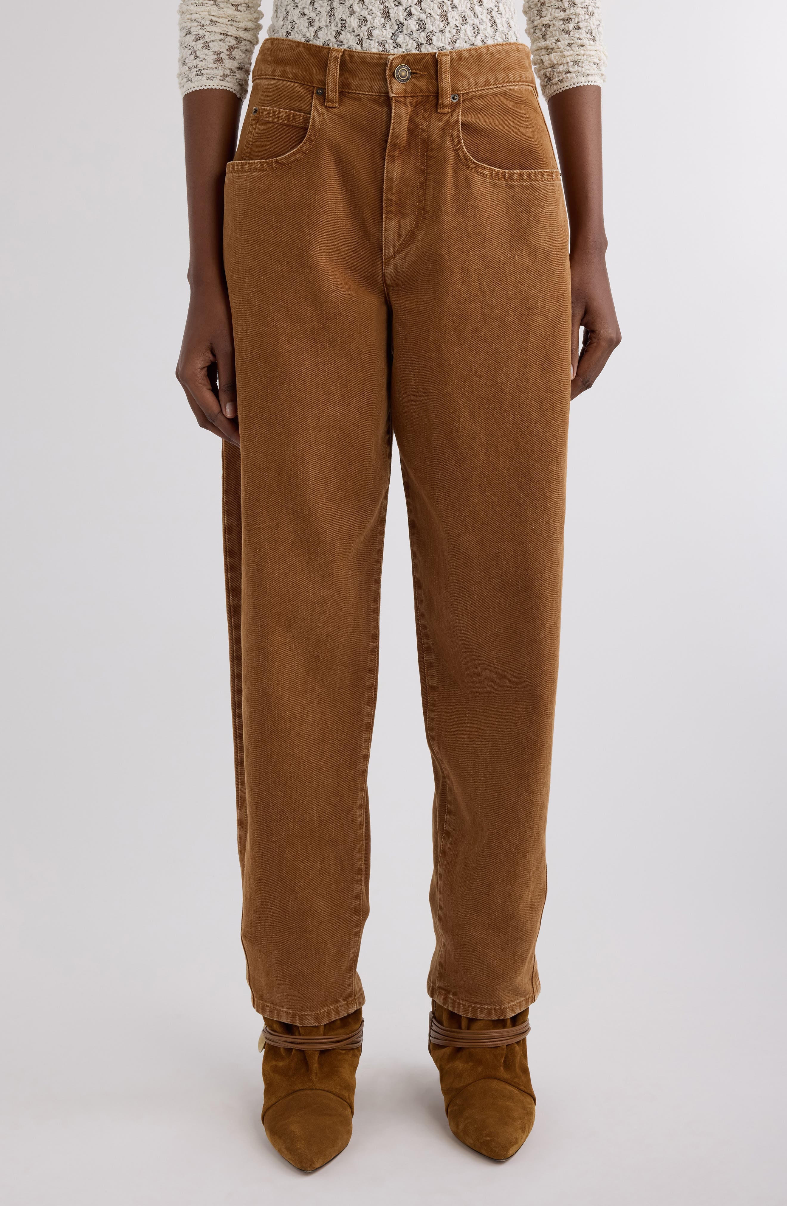 Isabel Marant Oriane Barrel Leg Jeans in Ochre at Nordstrom - 1