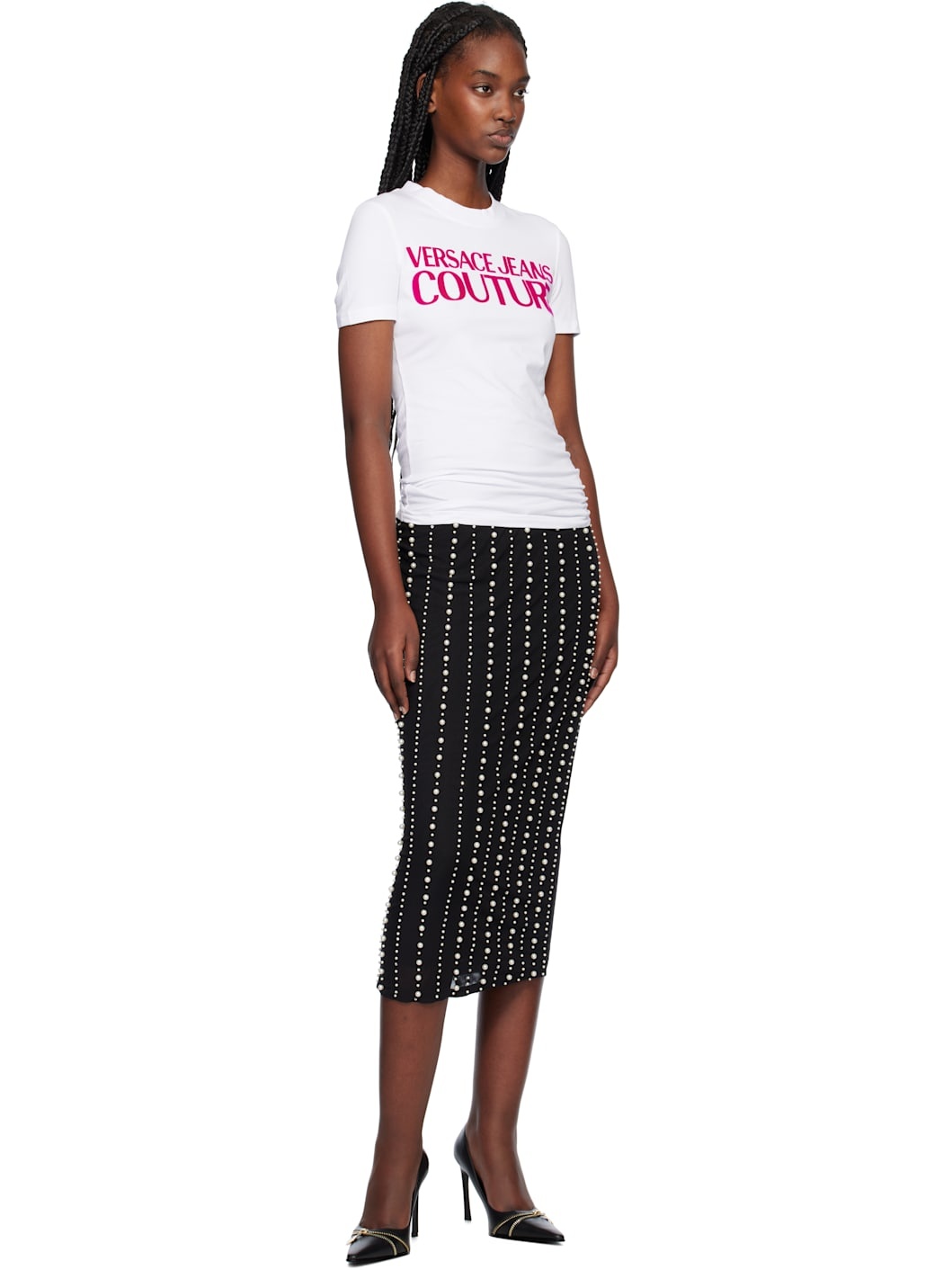 Black Embellished Midi Skirt - 4