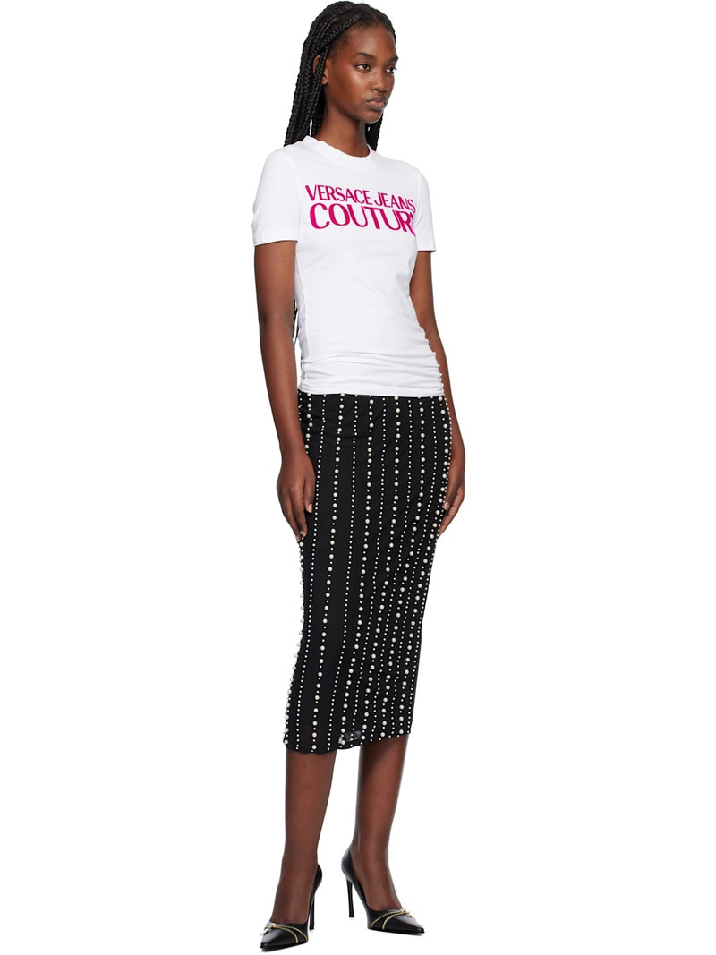 VERSACE JEANS COUTURE Black Embellished Midi Skirt outlook