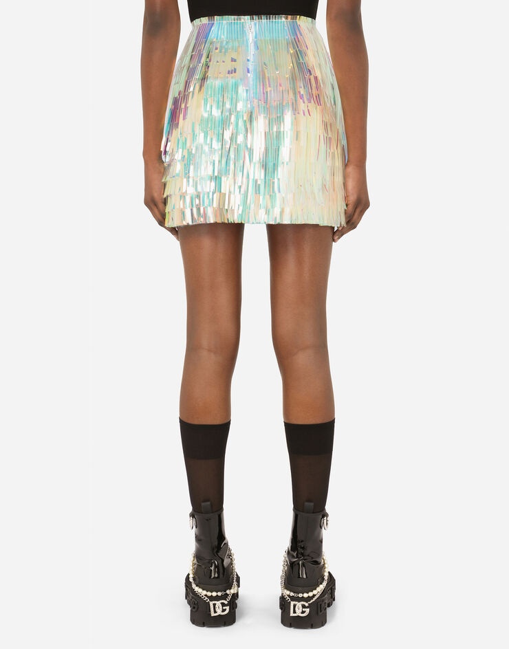 Holographic-effect fringed miniskirt - 2