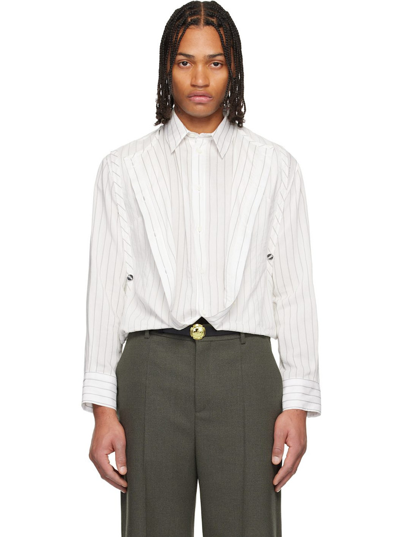 White Pinstripe Infinity Shirt 1