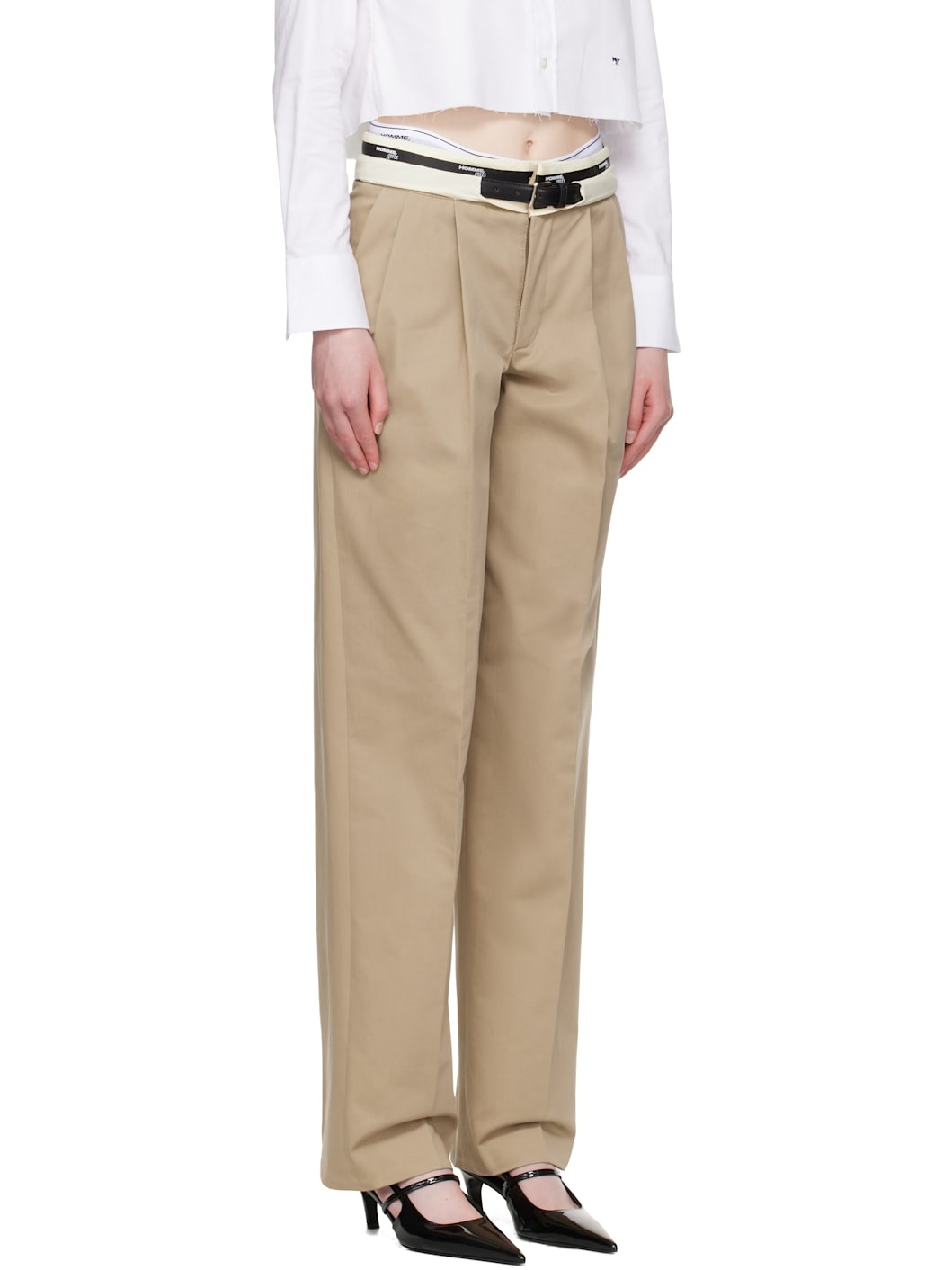 Khaki Big Belt Trousers - 2