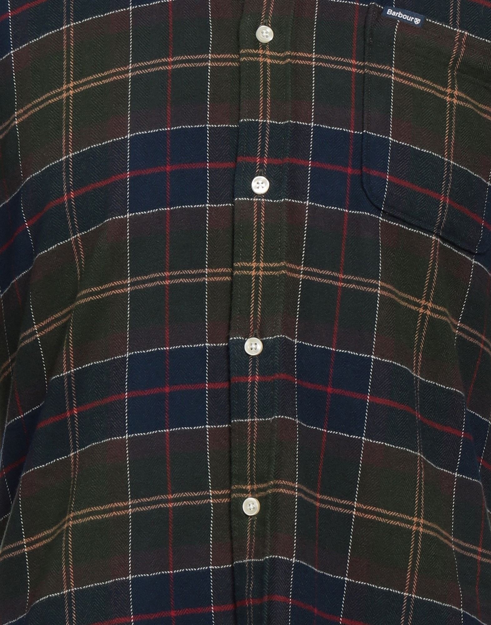 Military green Men's Checked Shirt - 4