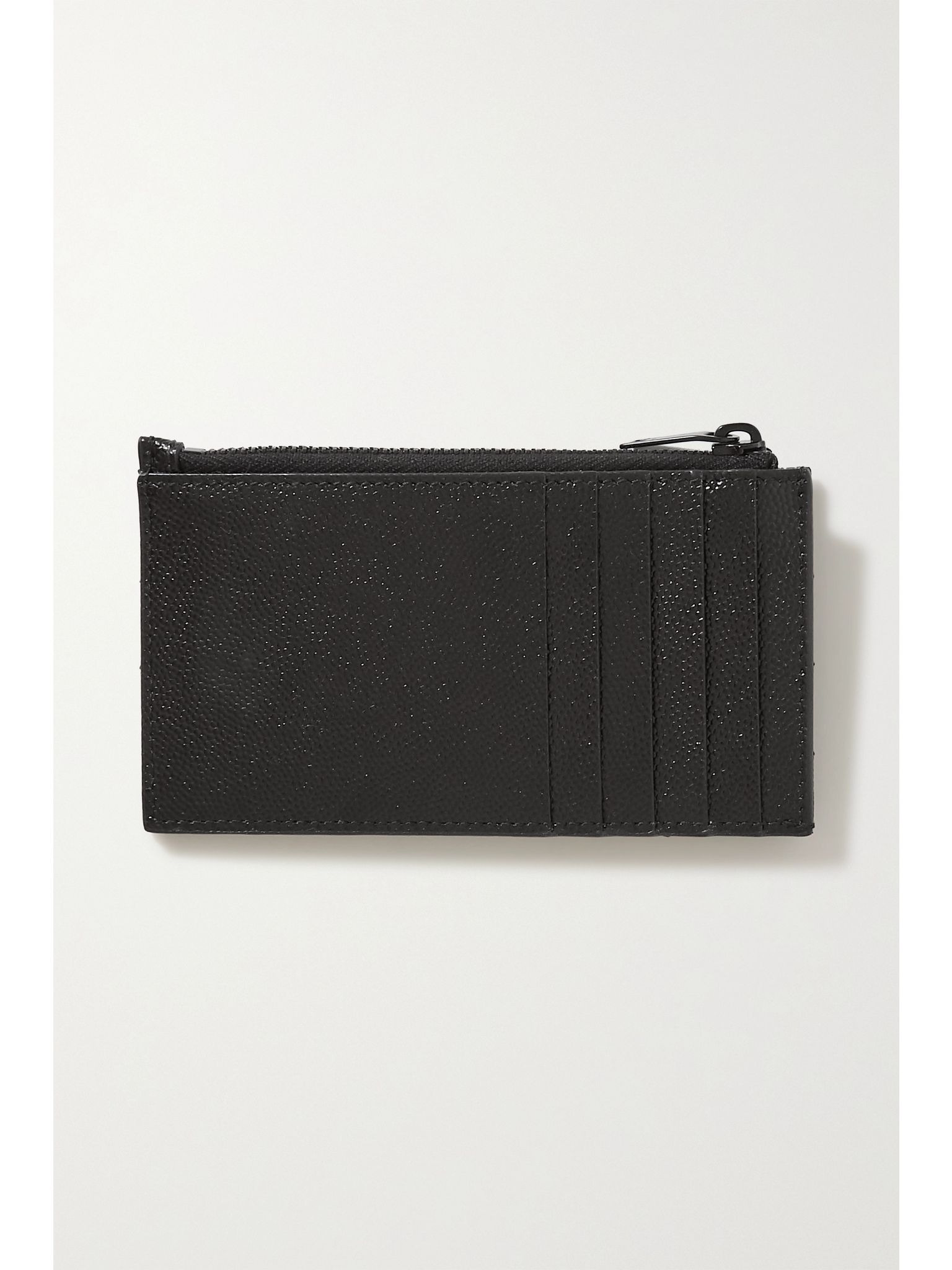 Monogramme quilted textured-leather cardholder Black - 3