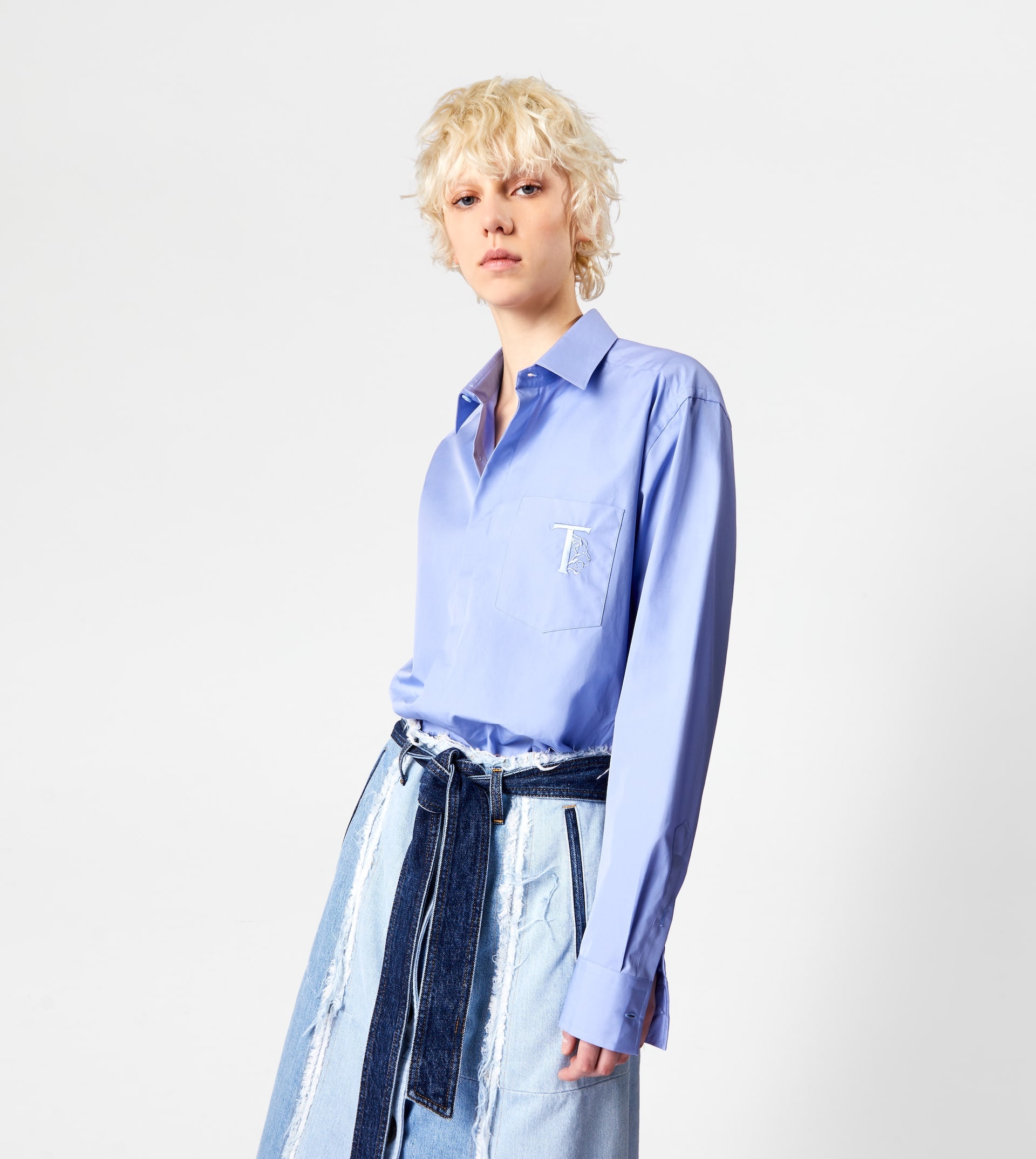 SHIRT IN COTTON - LIGHT BLUE - 3