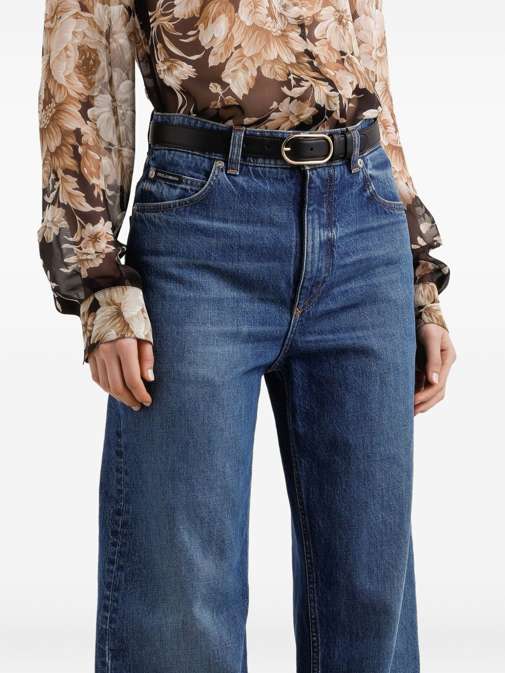 turn-up cuffs jeans - 5