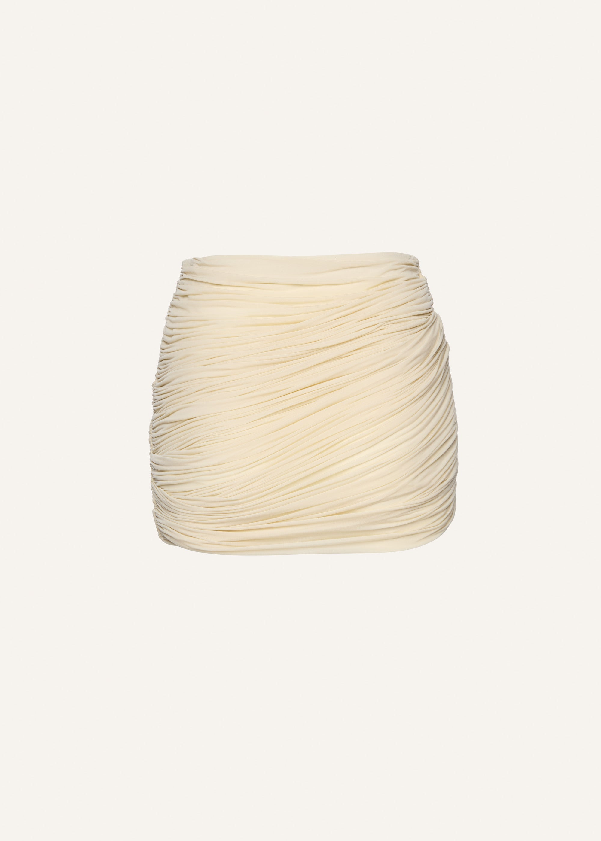 Cupro wrap mini skirt in beige - 2