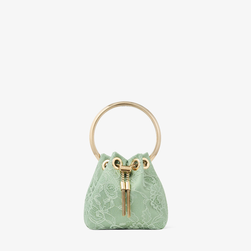 Micro Bon Bon Verde Satin and Jimmy Choo Lace Mini Bucket Bag 1