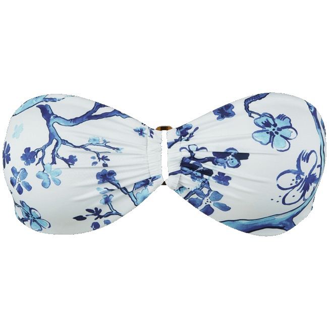 Women Bandeau Bikini Top Cherry Blossom - 1