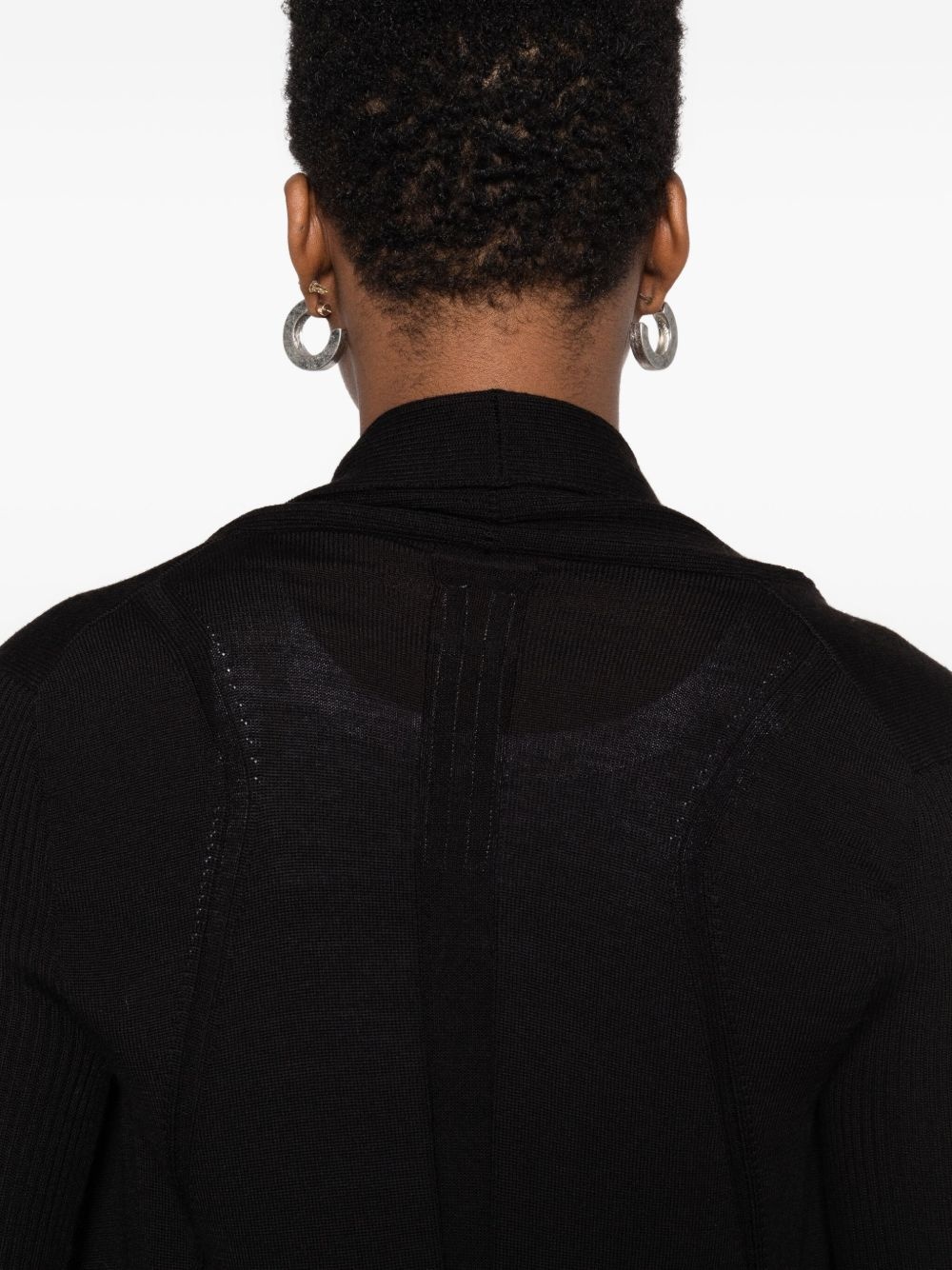 ribbed open-front cardigan - 5