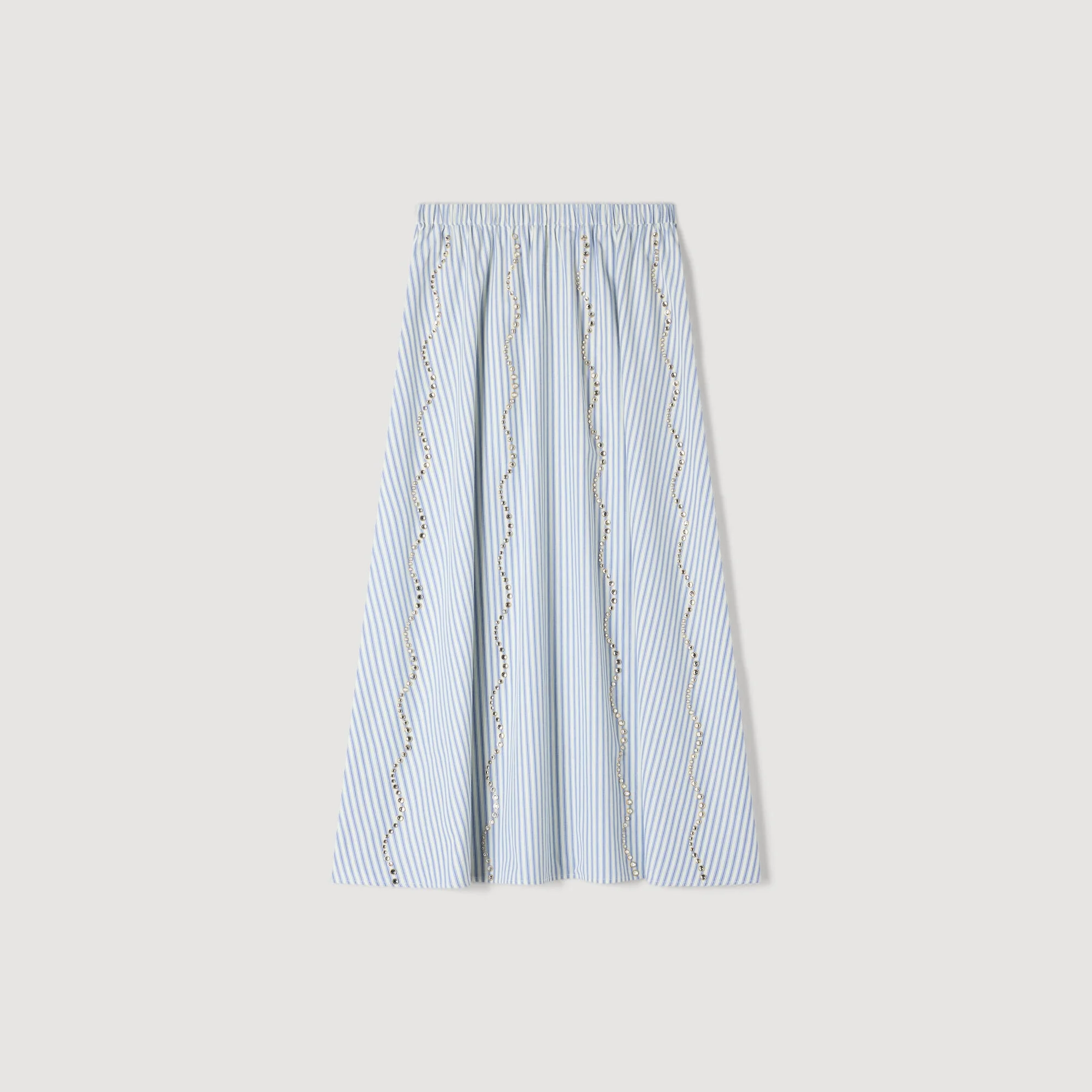 RHINESTONE STRIPED MAXI SKIRT - 1