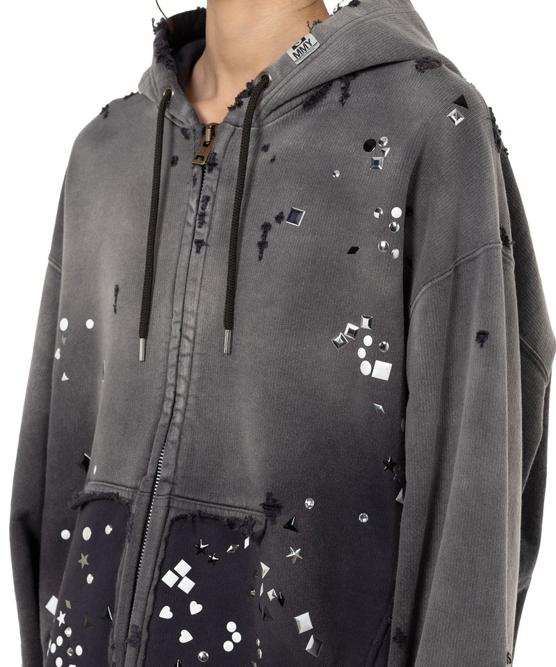 Sun Faded Like Embellished Zip-up Hoodie 8