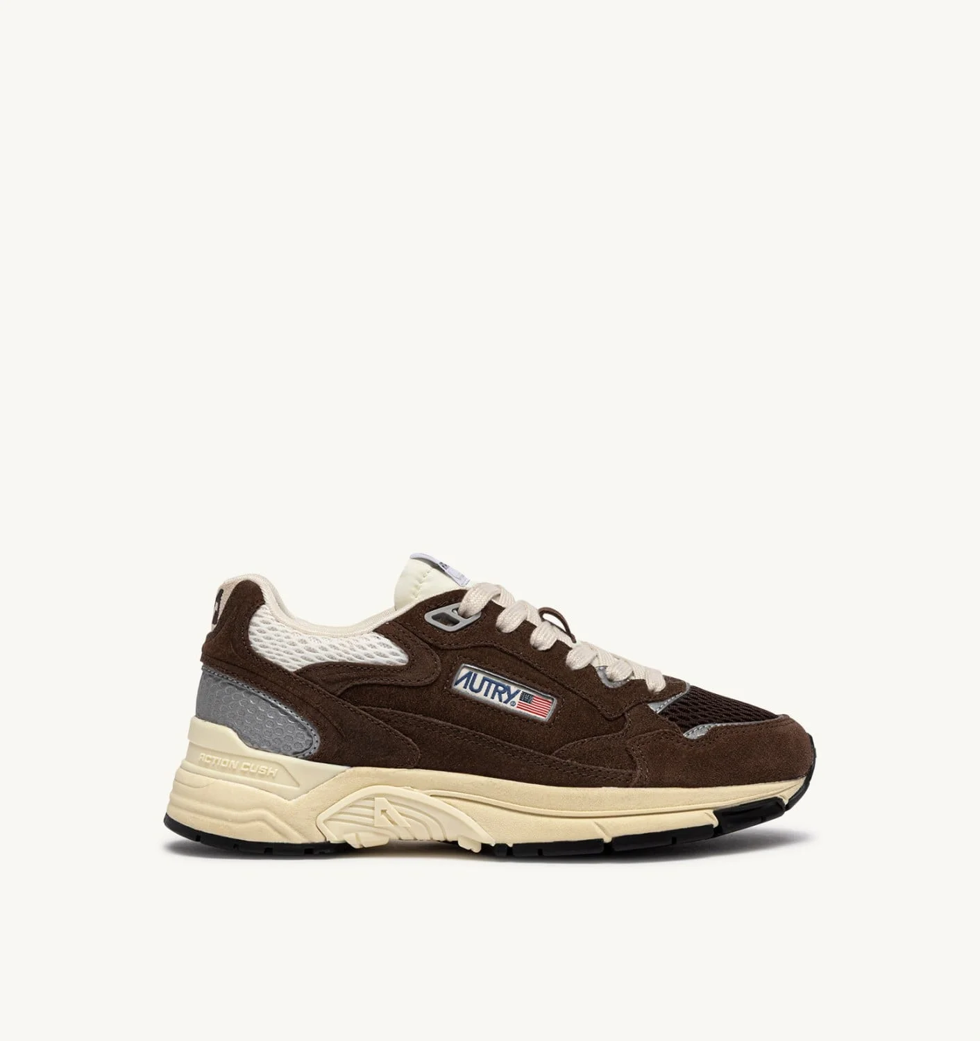 HYPERWAY SNEAKERS IN MARSHMALLOW AND TERRACOTTA SUEDE AND MESH - 1