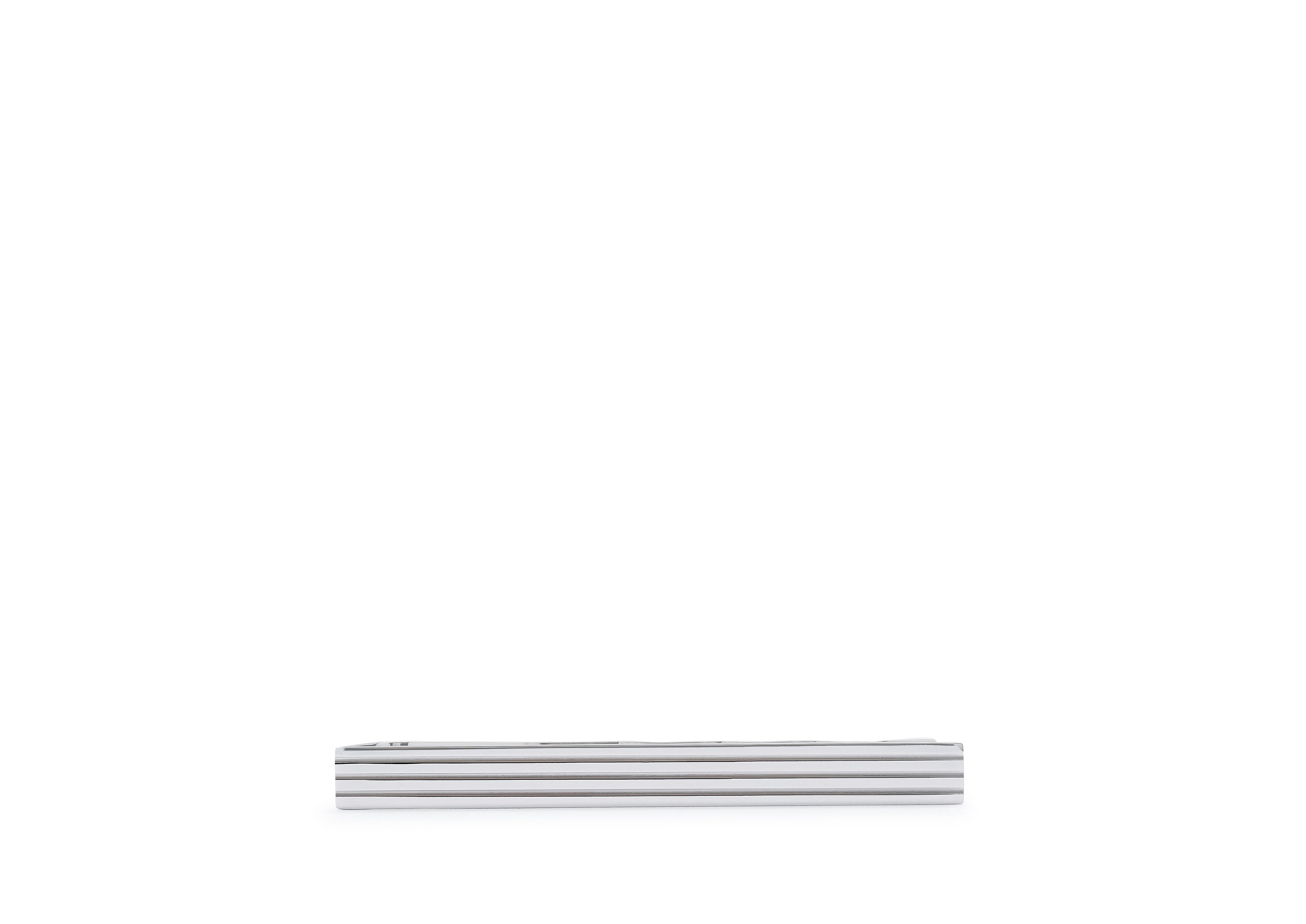 STRIPED WHITE GOLD TIE BAR - 1