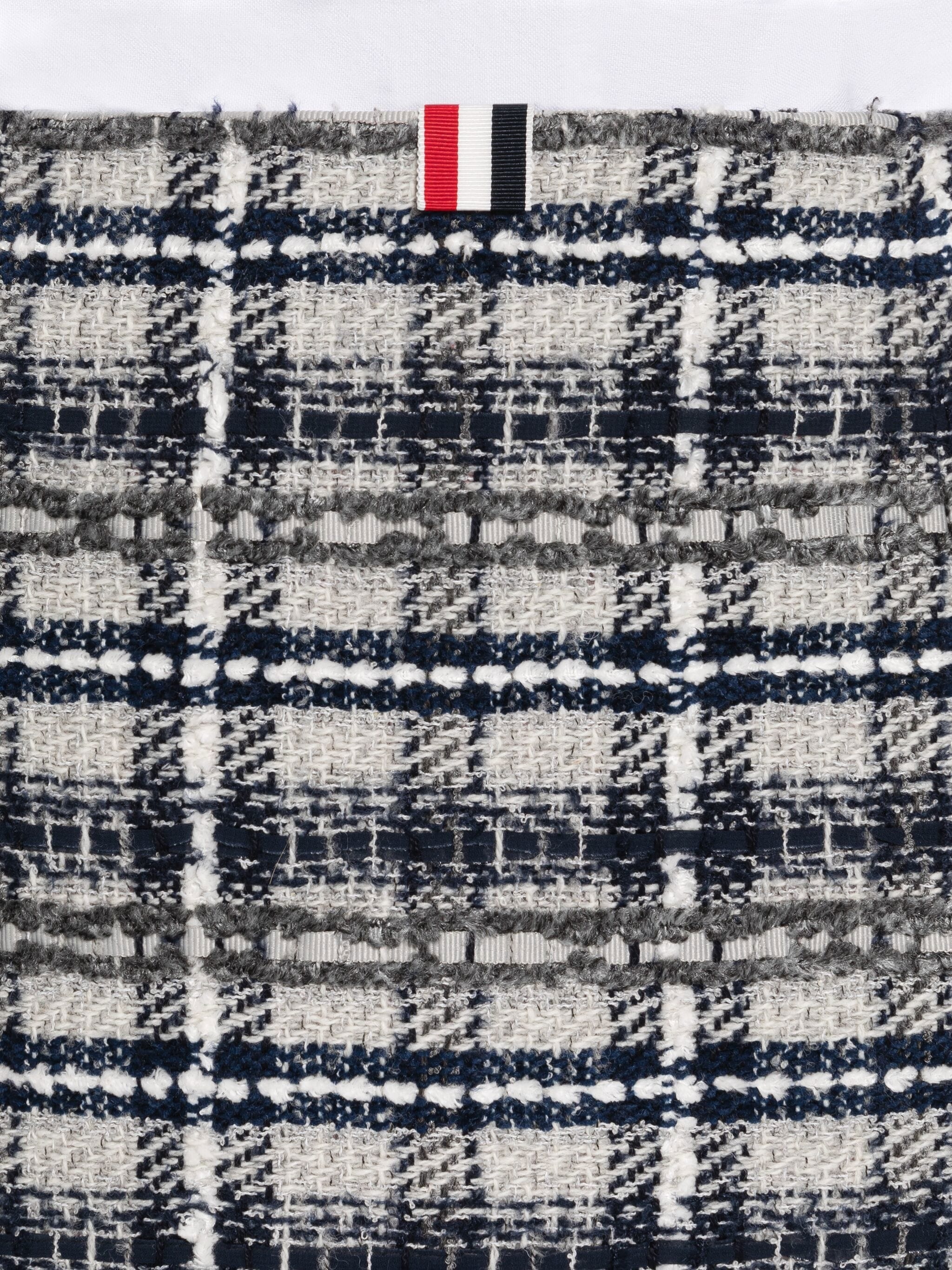 Tartan Ribbon Tweed Low Rise Pencil Skirt - 6