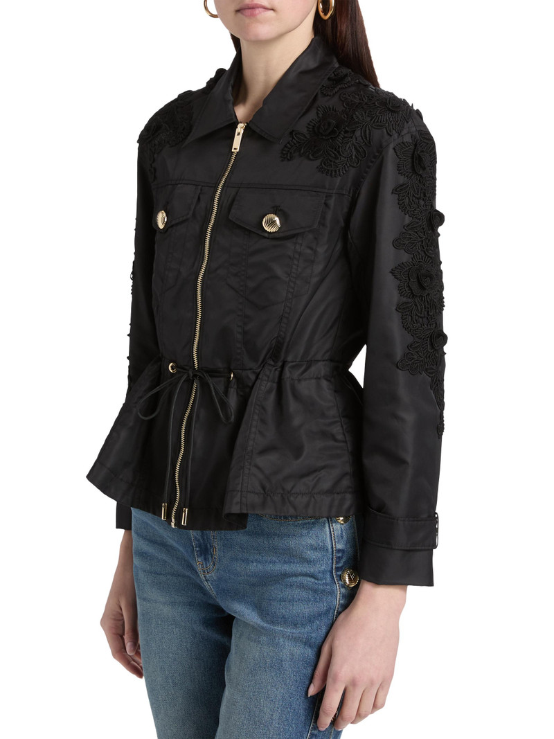 Women's Janice Lace-Appliquéd Utility Jacket - Black 4